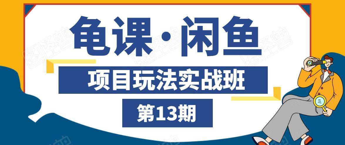 龟课·闲鱼项目玩法实战班第13期，轻松玩转闲鱼，多渠道多方法引流到私域流量池_微雨项目网