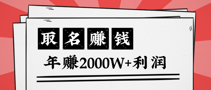 王通：不要小瞧任何一个小领域，取名技能也能快速赚钱，年赚2000W+利润_微雨项目网