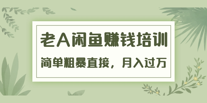 《老A闲鱼赚钱培训》简单粗暴直接，月入过万真正的闲鱼战术实课（51节课）_微雨项目网