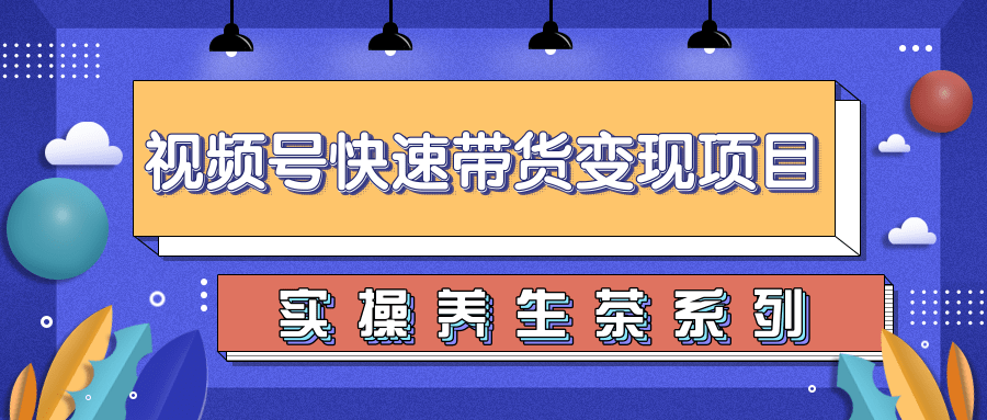 柚子视频号带货实操变现项目，零基础操作养身茶月入10000+_微雨项目网