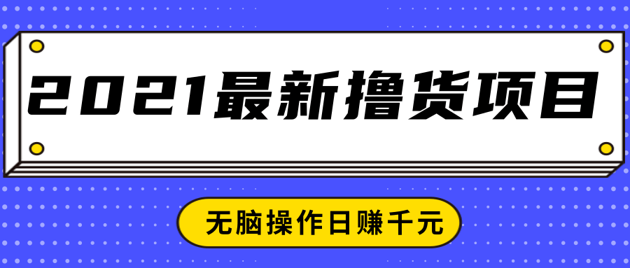 2021最新撸货项目，一部手机即可实现无脑操作轻松日赚千元_微雨项目网