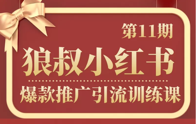 狼叔小红书爆款推广引流训练课第11期，手把手带你玩转小红书_微雨项目网