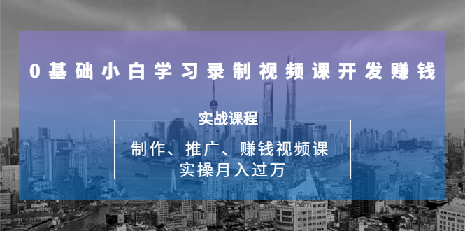 0基础小白学习录制视频课开发赚钱：制作、推广、赚钱视频课 实操月入过万_微雨项目网