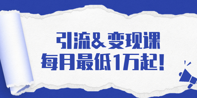 引流&变现课：分享一整套流量方法以及各个渠道收入，每月最低1万起！_微雨项目网