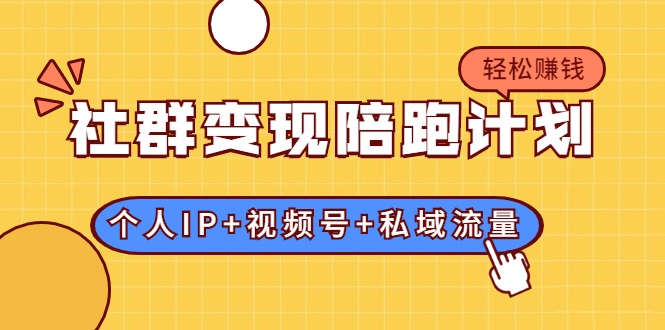 社群变现陪跑计划：建立“个人IP+视频号+私域流量”的社群商业模式轻松赚钱_微雨项目网