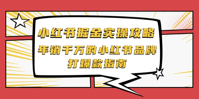 小红书掘金实操攻略，年销千万的小红书品牌打爆款指南_微雨项目网