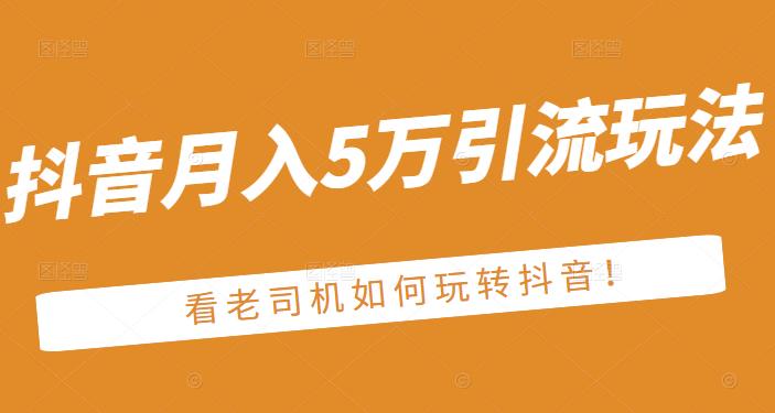 老古董·抖音月入5万引流玩法，看看老司机如何玩转抖音(附赠：抖音另类引流思路)_微雨项目网