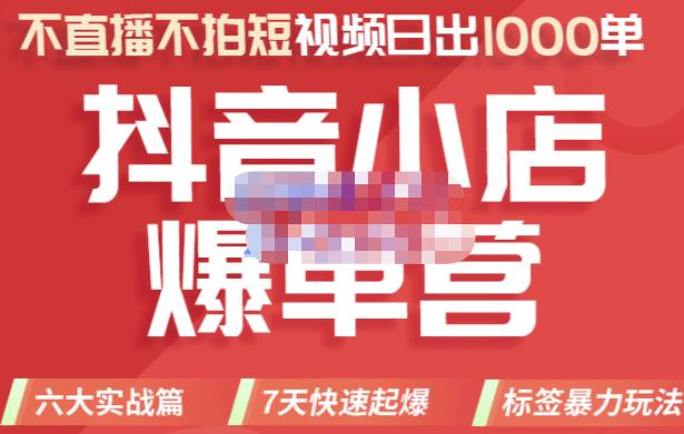 推易电商·2022年抖音小店爆单营，不直播、不拍短视频、日出1000单，暴力玩法_微雨项目网