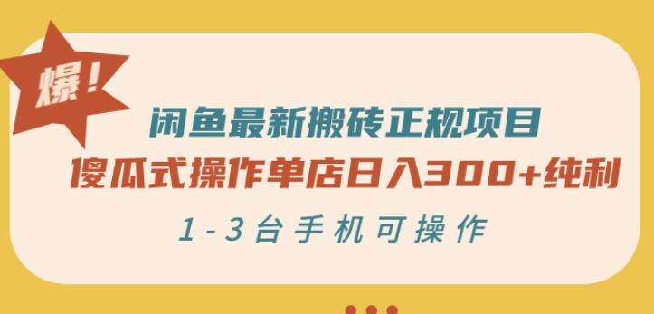 闲鱼最新搬砖正规项目：傻瓜式操作单店日入300+纯利，1-3台手机可操作_微雨项目网