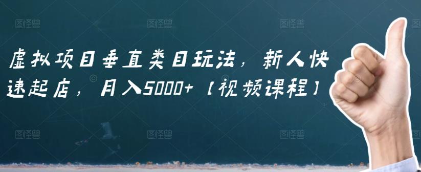 虚拟项目垂直类目玩法，新人快速起店，月入5000+【视频课程】_微雨项目网