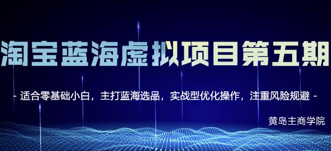 黄岛主淘宝虚拟无货源3.0+4.0+5.0，适合零基础小白，主打蓝海选品，实战型优化操作_微雨项目网