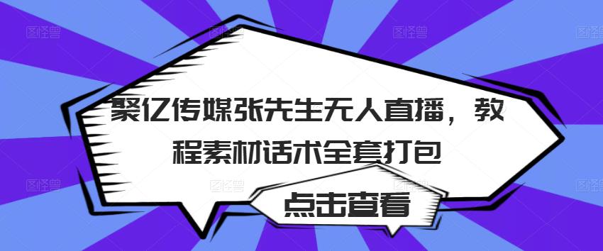 聚亿传媒张先生无人直播，教程素材话术全套打包_微雨项目网