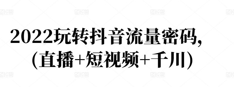 2022玩转抖音流量密码，(直播+短视频+千川)_微雨项目网