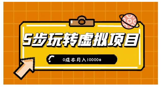 新手小白只需5步，即可玩转虚拟项目，0成本月入10000+【视频课程】_微雨项目网