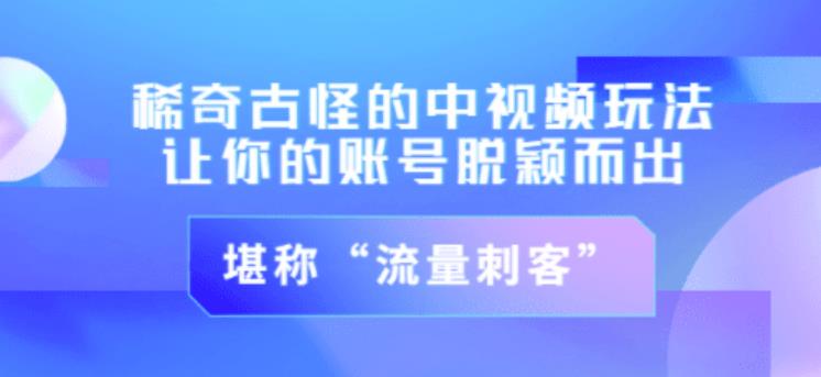 不讲李·稀奇古怪的冷门中视频冷门玩法，让你的账号脱颖而出，成为流量刺客！（图文+视频）_微雨项目网