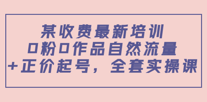 某最新收费培训内容：0粉0作品自然流量+正价起号，全套实操课_微雨项目网