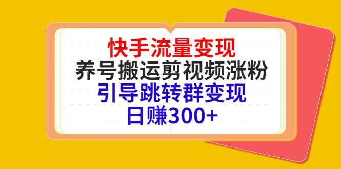 快手流量变现，养号搬运剪视频涨粉，引导跳转群变现日赚300+_微雨项目网