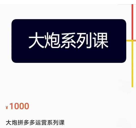 大炮拼多多运营系列课，各类​玩法合集，拼多多运营玩法实操_微雨项目网