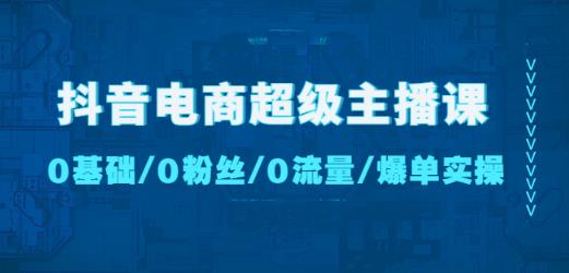 抖音电商超级主播课：0基础、0粉丝、0流量、爆单实操！_微雨项目网