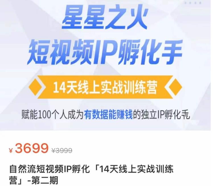 瑶瑶·自然流短视频IP孵化第二期，14天线上实战训练营，赋能100个人成为有数据能赚钱的独立IP孵化手_微雨项目网