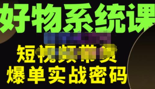 大嘴·好物短视频带货解析，学完你将懂的短视频带货底层逻辑，做出能表现的短视频_微雨项目网