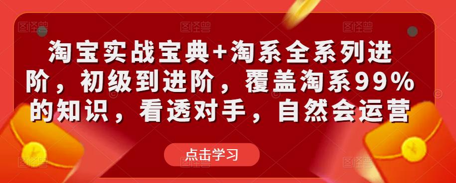 淘宝实战宝典+淘系全系列进阶，初级到进阶，覆盖淘系99%的知识，看透对手，自然会运营_微雨项目网