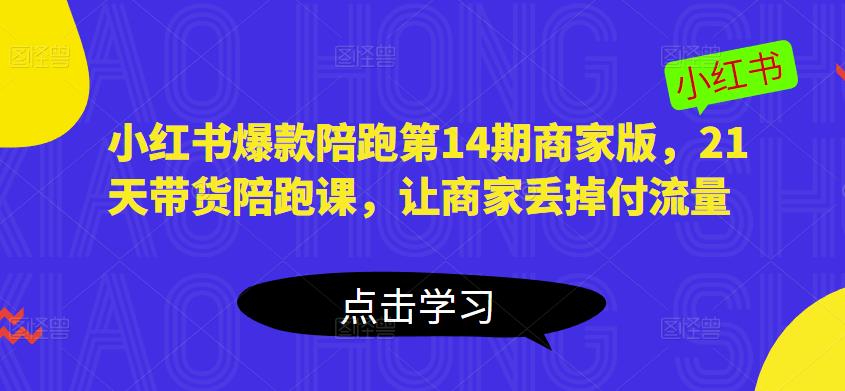 小红书爆款陪跑第14期商家版，21天带货陪跑课，让商家丢掉付流量_微雨项目网