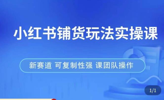 小红书铺货玩法实操课，流量大，竞争小，非常好做，新赛道，可复制性强，可团队操作_微雨项目网