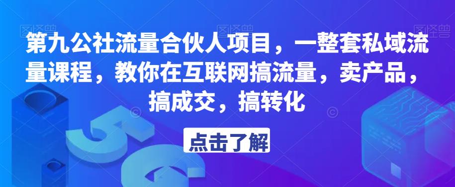 第九公社流量合伙人项目，一整套私域流量课程，教你在互联网搞流量，卖产品，搞成交，搞转化_微雨项目网