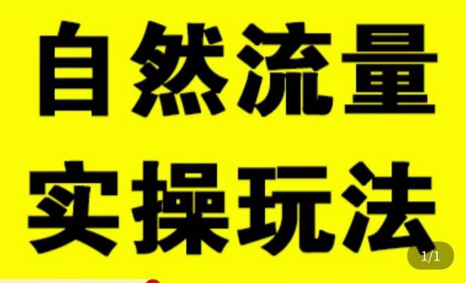 拼多多自然流量天花板，拼多多自然流的实操玩法，自然流量是怎么来的，如何开车带来自然流等知识_微雨项目网