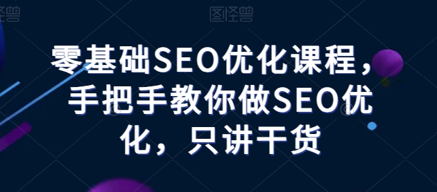 零基础SEO优化课程，手把手教你做SEO优化，只讲干货_微雨项目网