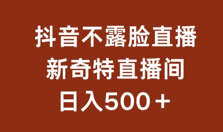 不露脸挂机直播，新奇特直播间，日入500+【揭秘】_微雨项目网