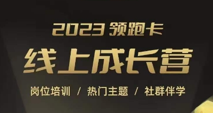 2023领跑卡线上成长营，淘宝运营各岗位培训，直通车、万相台、引力魔方、引流等，帮助突破成长瓶颈_微雨项目网