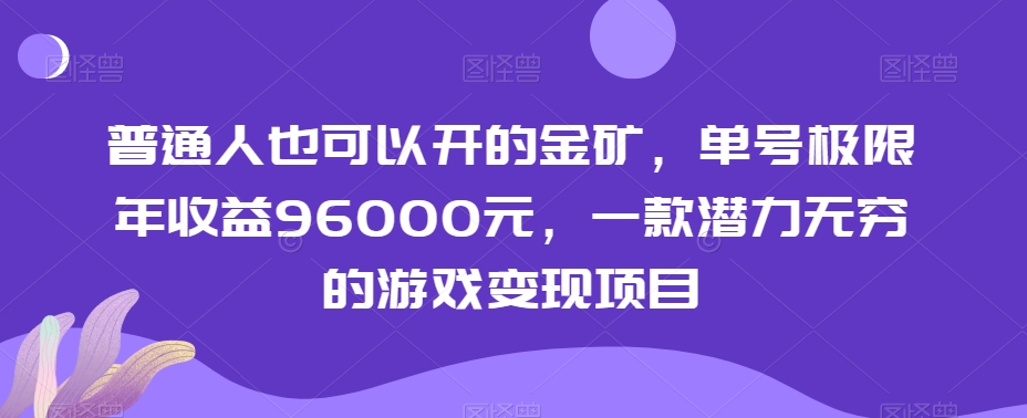 普通人也可以开的金矿，单号极限年收益96000元，一款潜力无穷的游戏变现项目【揭秘】_微雨项目网