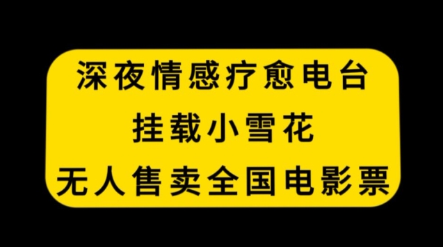 深夜情感疗愈电台，挂载小雪花，无人售卖全国电影票【揭秘】_微雨项目网