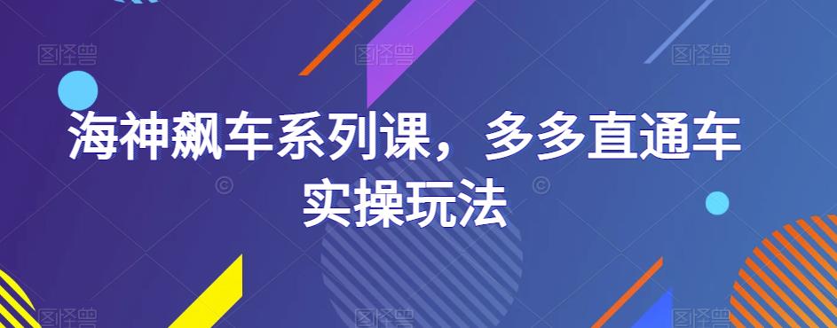 海神飙车系列课，多多直通车实操玩法_微雨项目网