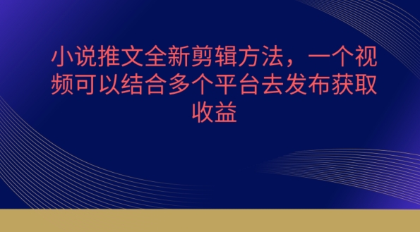 小说推文全新剪辑方法，一个视频可以结合多个平台去发布获取【揭秘】_微雨项目网