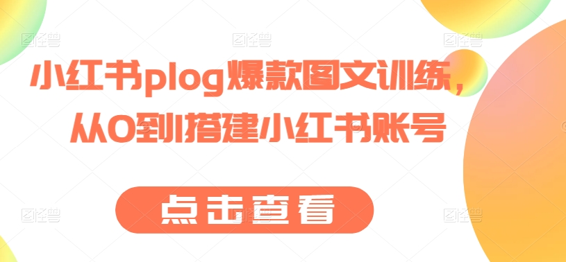 小红书plog爆款图文训练，从0到1搭建小红书账号_微雨项目网