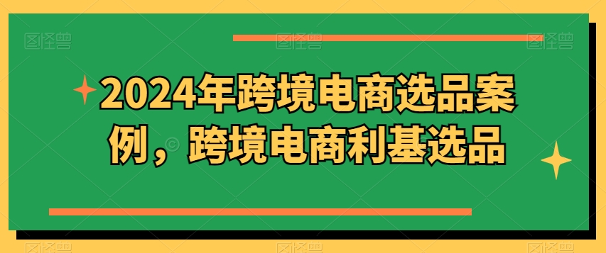 2024年跨境电商选品案例，跨境电商利基选品_微雨项目网