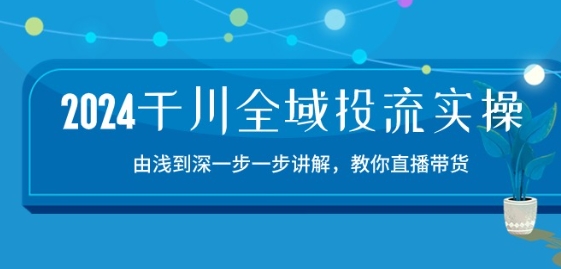 2024千川全域投流精品实操：由谈到深一步一步讲解，教你直播带货-15节_微雨项目网