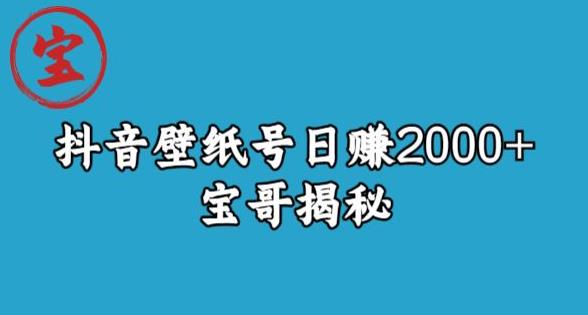 宝哥抖音壁纸号日赚2000+，不需要真人露脸就能操作【揭秘】_微雨项目网