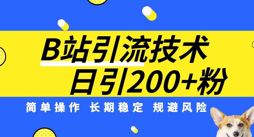 B站引流技术：每天引流200精准粉，简单操作，长期稳定，规避风险_微雨项目网