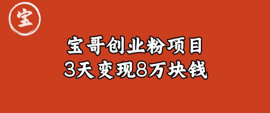 宝哥IP图文创业粉引流项目实战分享：单个账号3天涨粉1万，变现8万块钱（图文教程）【揭秘】_微雨项目网