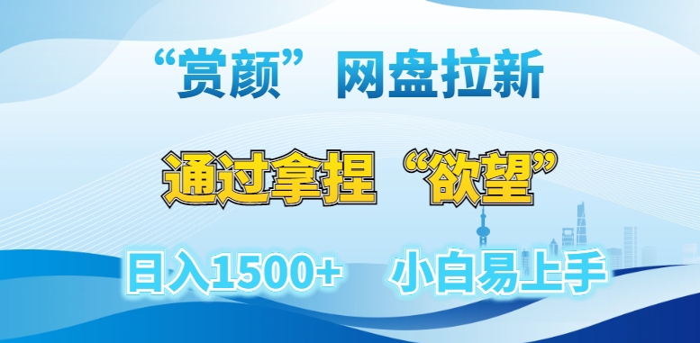 “赏颜”网盘拉新赛道，通过拿捏“欲望”日入1500+，小白易上手【揭秘】_微雨项目网