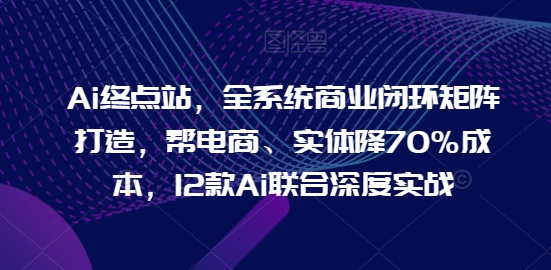 Ai终点站，全系统商业闭环矩阵打造，帮电商、实体降70%成本，12款Ai联合深度实战_微雨项目网