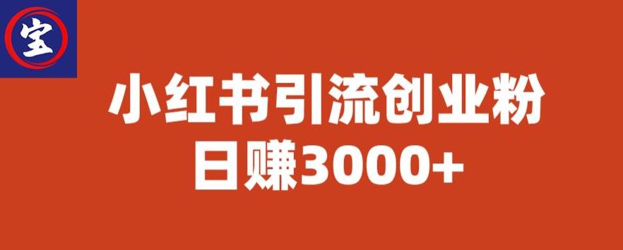 宝哥小红书引流创业粉，日赚3000+【揭秘】_微雨项目网