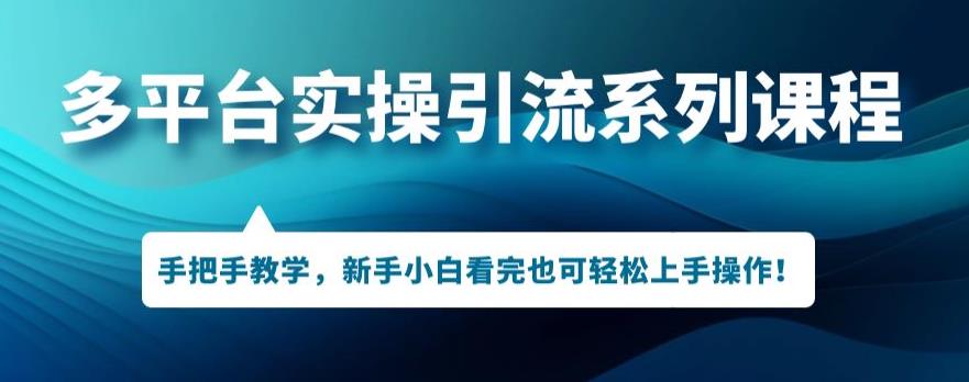 多平台引流实操系列课程，新手小白看完也可轻松上手进行引流操作_微雨项目网