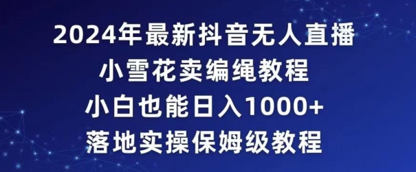 2024年抖音最新无人直播小雪花卖编绳项目，小白也能日入1000+落地实操保姆级教程【揭秘】_微雨项目网