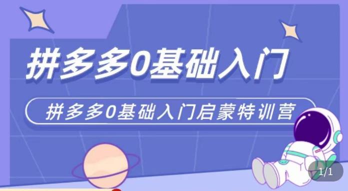 六一电商·拼多多运营0-1实操特训营，拼多多从基础到进阶的可实操玩法_微雨项目网