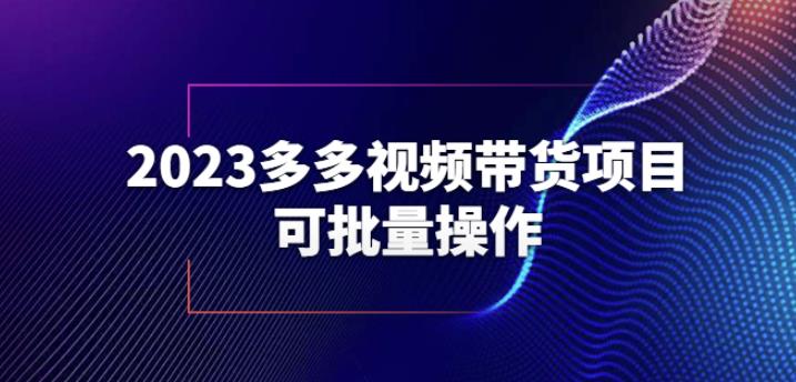 2023多多视频带货项目，可批量操作【保姆级教学】【揭秘】_微雨项目网